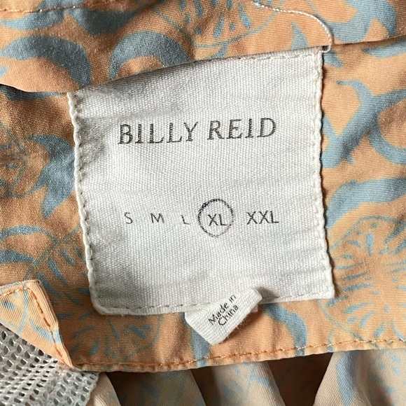 Billy Reid Men's Orange/ Blue Print Swim Trunks Shorts - 35602 - Picture 10 of 11